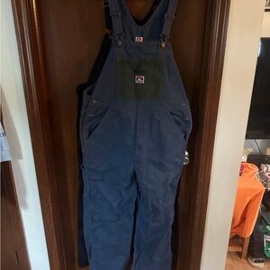 Supreme / Ben Davis Blue Overalls with Green Pocket